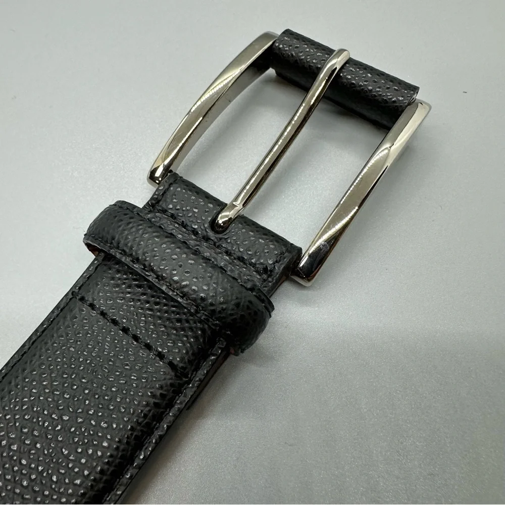 Brooks Brothers NWOT Black Pebble Grain Leather with SilverTone Buckle